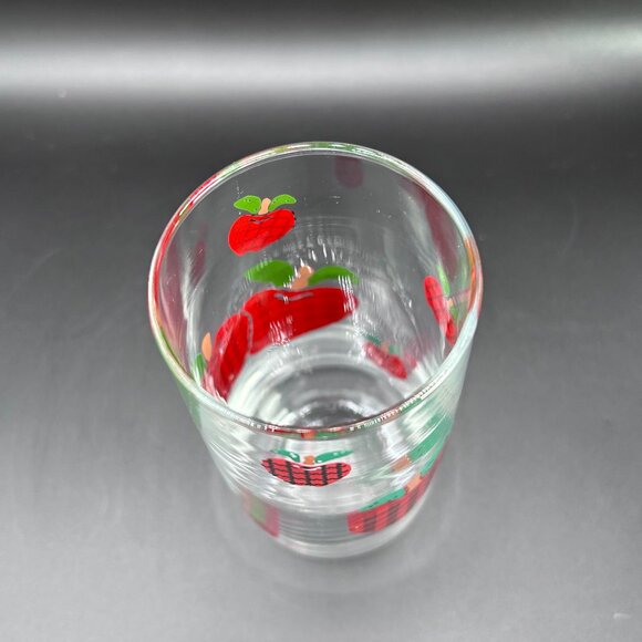 Vintage 1996 Anchor Hocking Applejack 16 oz Iced Tea Glass Apple Print VTG - Picture 6 of 11